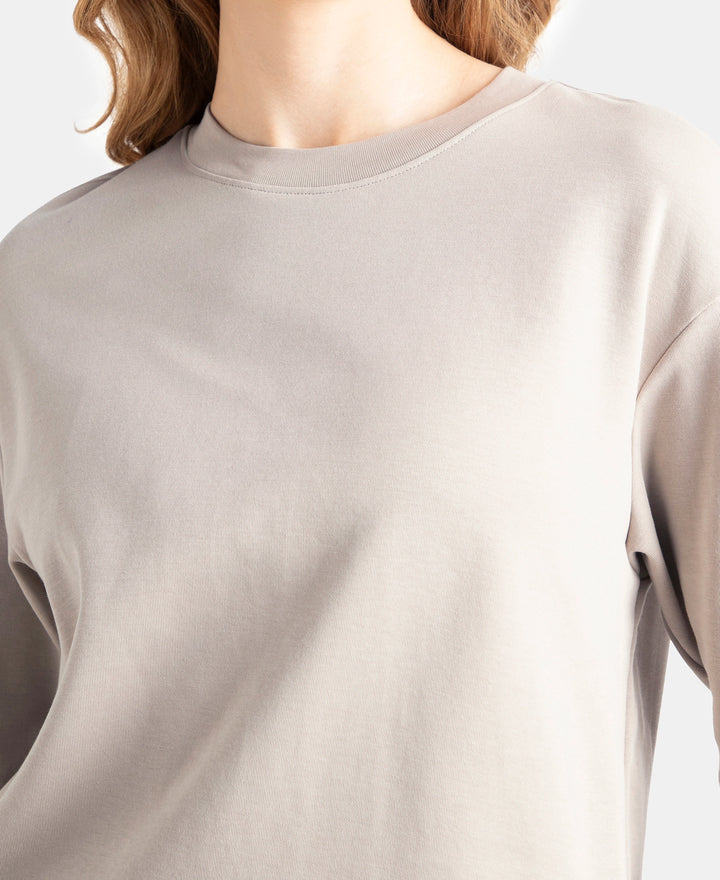 Super Combed Cotton Rich Three Quarter Sleeve Graphic Printed T-Shirt - Dove