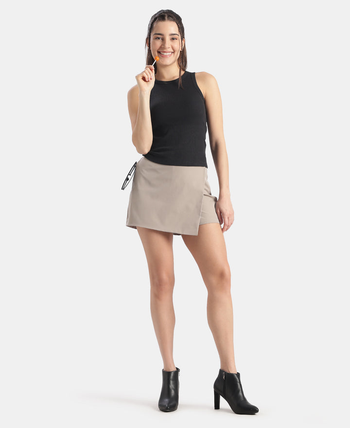 Super Combed Cotton Elastane Stretch Slim Fit Racerback Styled Tank Top - Black