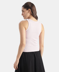 Super Combed Cotton Elastane Stretch Slim Fit Racerback Styled Tank Top - Lilac Snow