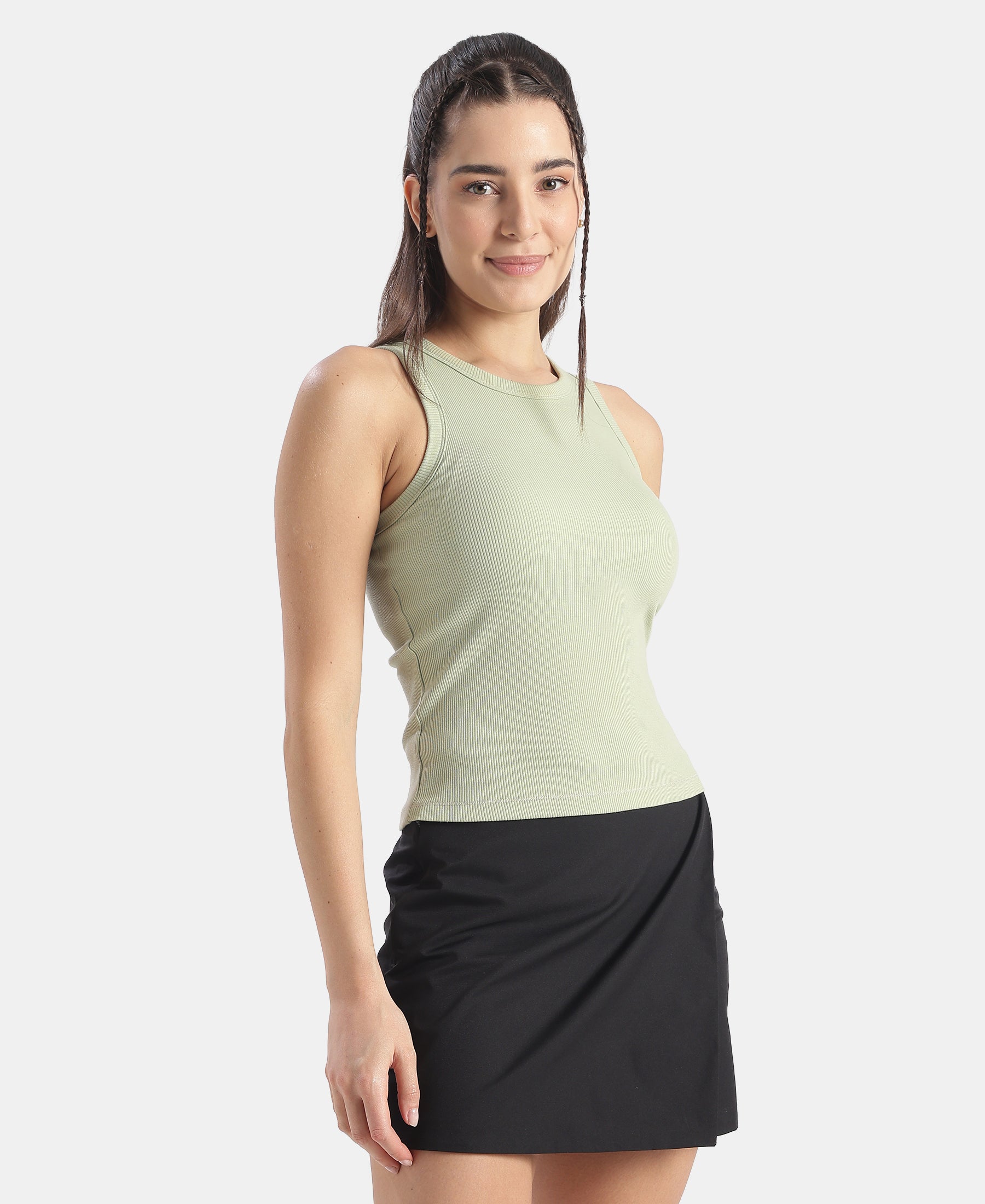 Buy Super Combed Cotton Elastane Stretch Slim Fit Racerback Styled