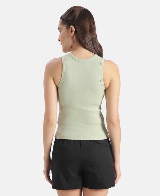 Super Combed Cotton Elastane Stretch Slim Fit Racerback Styled Tank Top - Lint