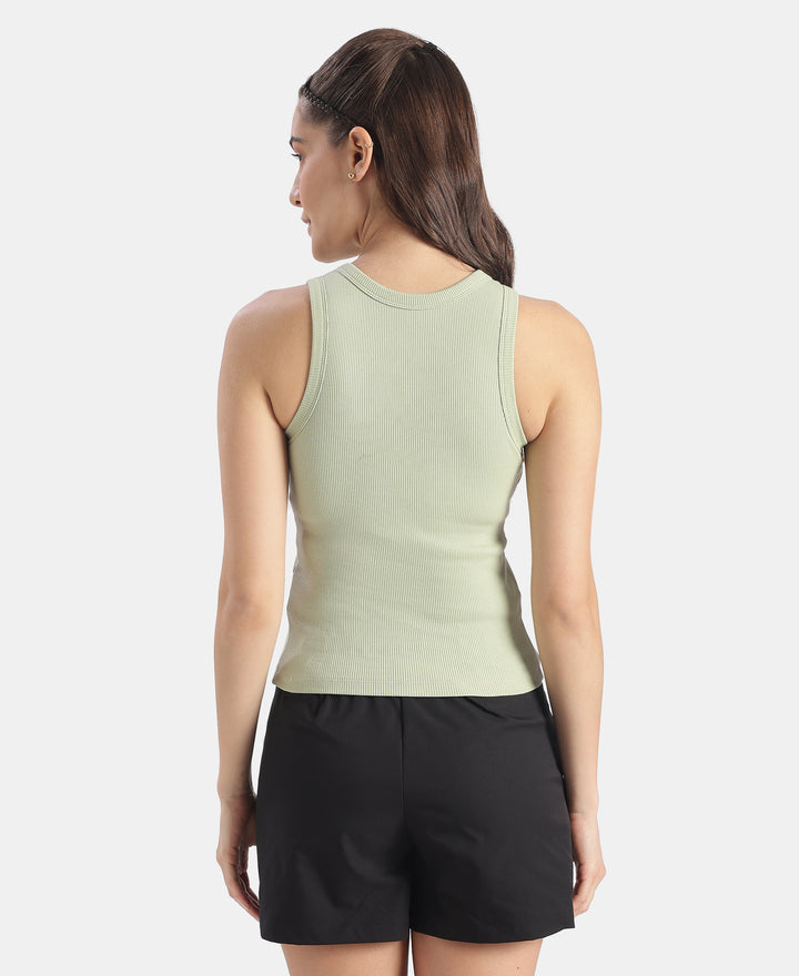 Super Combed Cotton Elastane Stretch Slim Fit Racerback Styled Tank Top - Lint