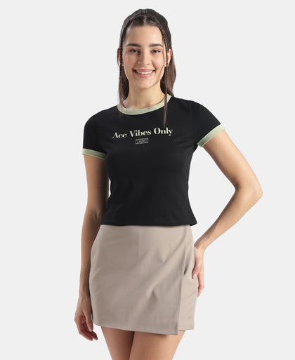 Super Combed Cotton Rich Graphic Printed T-Shirt - Black