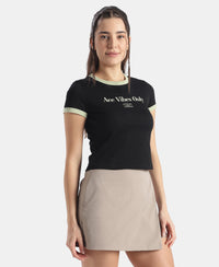 Super Combed Cotton Rich Graphic Printed T-Shirt - Black