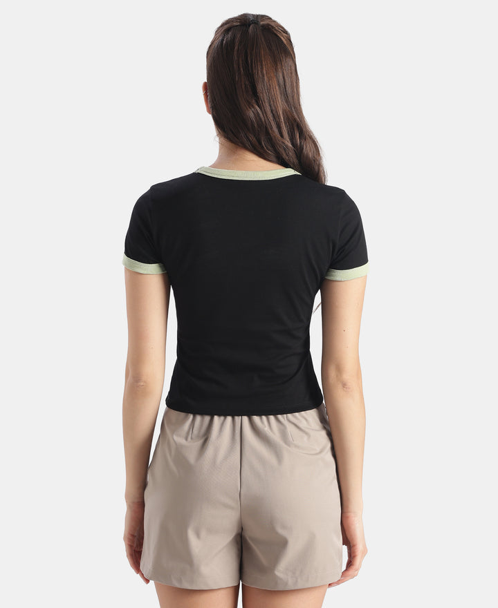 Super Combed Cotton Rich Graphic Printed T-Shirt - Black