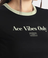 Super Combed Cotton Rich Graphic Printed T-Shirt - Black