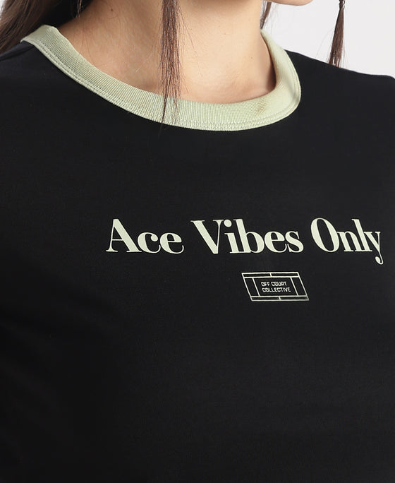 Super Combed Cotton Rich Graphic Printed T-Shirt - Black