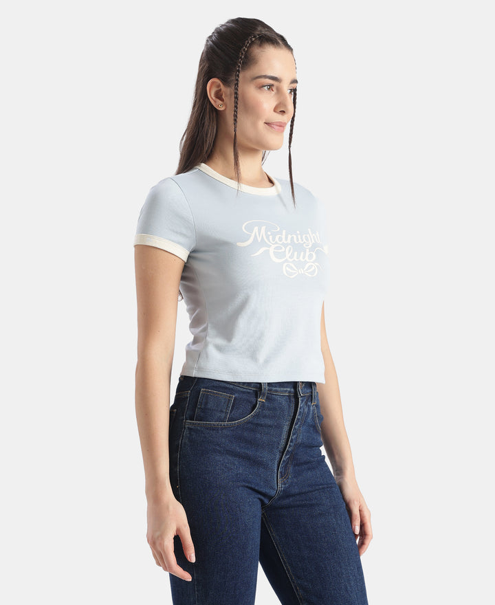 Super Combed Cotton Rich Graphic Printed T-Shirt - Skyway
