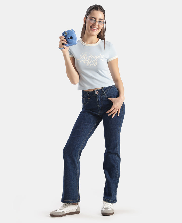 Super Combed Cotton Rich Graphic Printed T-Shirt - Skyway