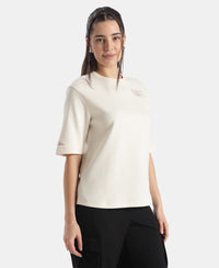 Super Combed Cotton Rich Oversized Graphic Print T-Shirt - Egret
