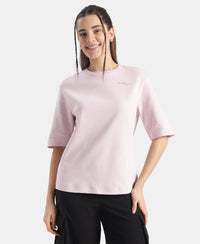 Super Combed Cotton Rich Oversized Graphic Print T-Shirt - Lilac Snow