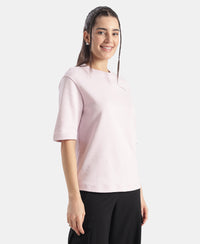 Super Combed Cotton Rich Oversized Graphic Print T-Shirt - Lilac Snow