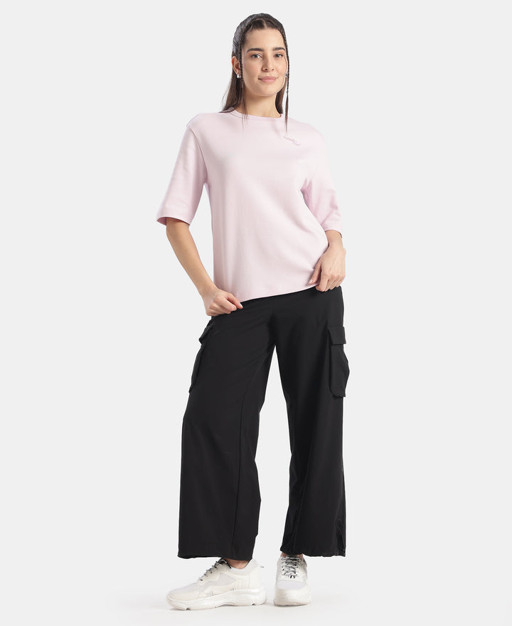Super Combed Cotton Rich Oversized Graphic Print T-Shirt - Lilac Snow