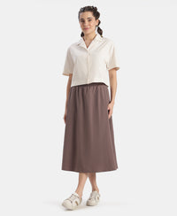 Microfiber Fabric Relaxed Fit Drop Shoulder Styled Shirt - Egret