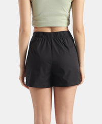 Microfiber Fabric Skort with Side Zipper Pockets - Black