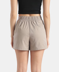 Microfiber Fabric Skort with Side Zipper Pockets - Moon Rock