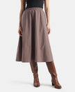 Microfiber Fabric Skirt with Side Pockets - Plum Truffle