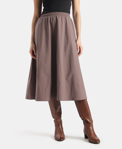 Microfiber Fabric Skirt with Side Pockets - Plum Truffle