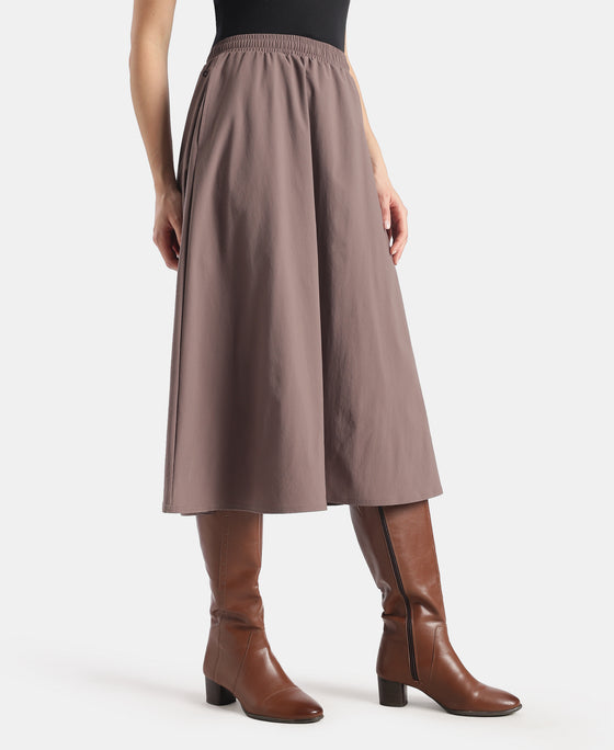 Microfiber Fabric Skirt with Side Pockets - Plum Truffle