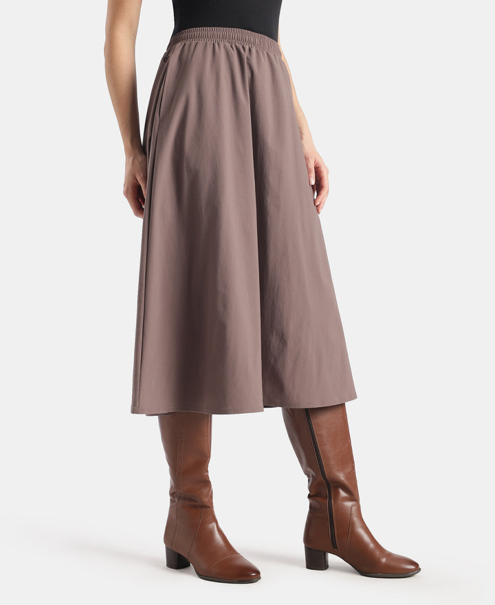 Microfiber Fabric Skirt with Side Pockets - Plum Truffle
