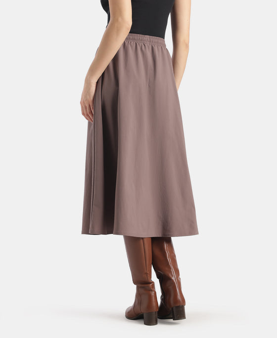 Microfiber Fabric Skirt with Side Pockets - Plum Truffle