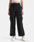 Microfiber Fabric Oversized Cargo Utility Pants with Inner Drawstrings - Black