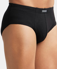 Super Combed Cotton Rib Solid Brief with StayFresh Treatment - Black (Pack of 2)-8