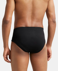 Super Combed Cotton Rib Solid Brief with StayFresh Treatment - Black-3