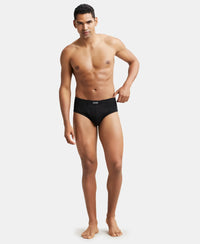 Super Combed Cotton Rib Solid Brief with StayFresh Treatment - Black-4