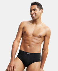 Super Combed Cotton Rib Solid Brief with StayFresh Treatment - Black-5