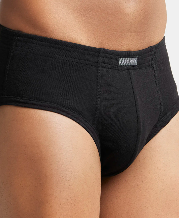 Super Combed Cotton Rib Solid Brief with StayFresh Treatment - Black-6
