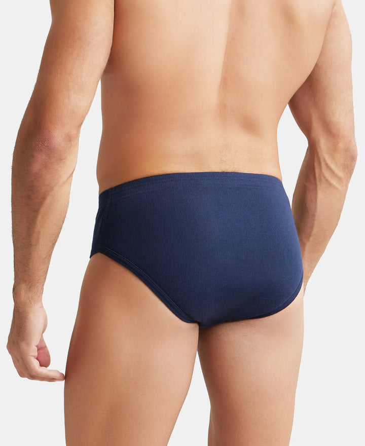 Super Combed Cotton Rib Solid Brief with StayFresh Treatment - Deep Navy-3