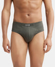 Super Combed Cotton Rib Solid Brief with StayFresh Treatment - Deep Olive-1