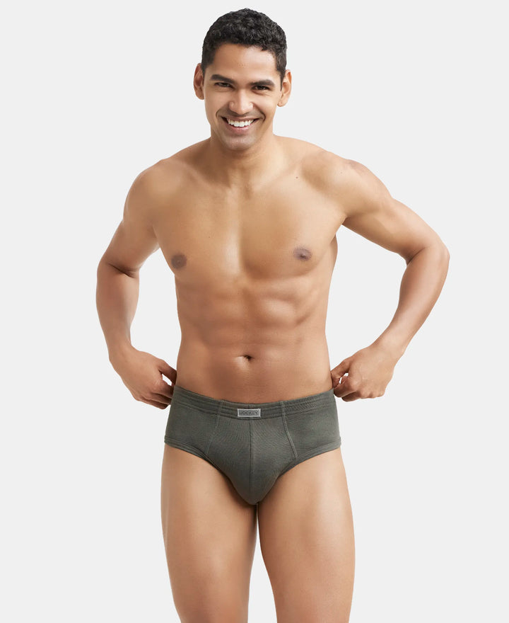 Super Combed Cotton Rib Solid Brief with StayFresh Treatment - Deep Olive-6