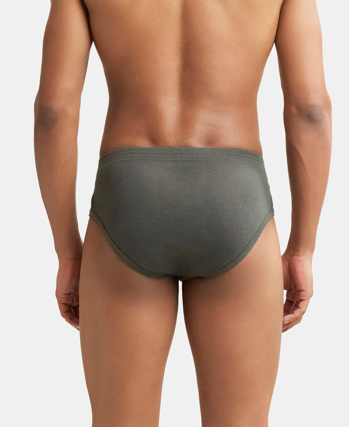 Super Combed Cotton Rib Solid Brief with StayFresh Treatment - Deep Olive-4
