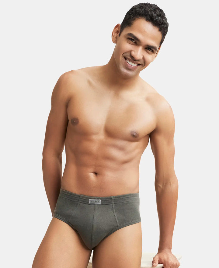 Super Combed Cotton Rib Solid Brief with StayFresh Treatment - Deep Olive-6