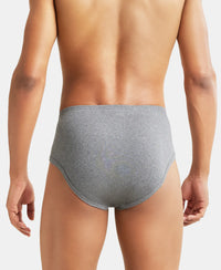 Super Combed Cotton Rib Solid Brief with StayFresh Treatment - Mid Grey Melange-3