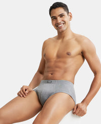 Super Combed Cotton Rib Solid Brief with StayFresh Treatment - Mid Grey Melange-5