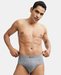 Super Combed Cotton Rib Solid Brief with StayFresh Treatment - Mid Grey Melange-6