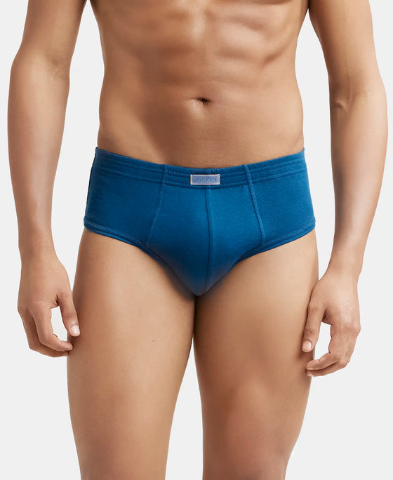 Super Combed Cotton Rib Solid Brief with StayFresh Treatment - Poseidon-1