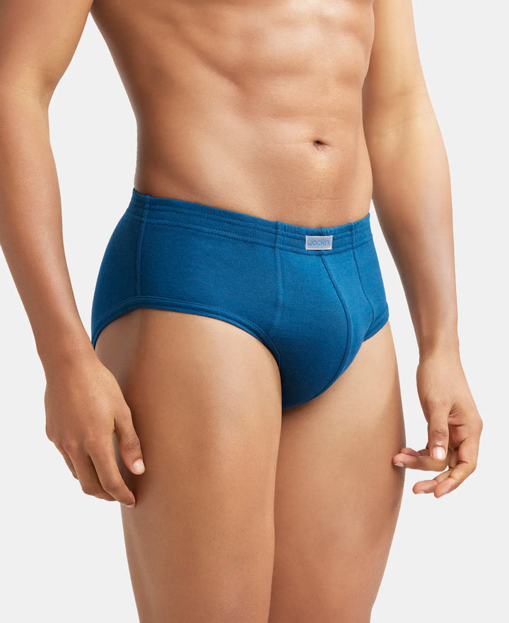 Super Combed Cotton Rib Solid Brief with StayFresh Treatment - Poseidon-2