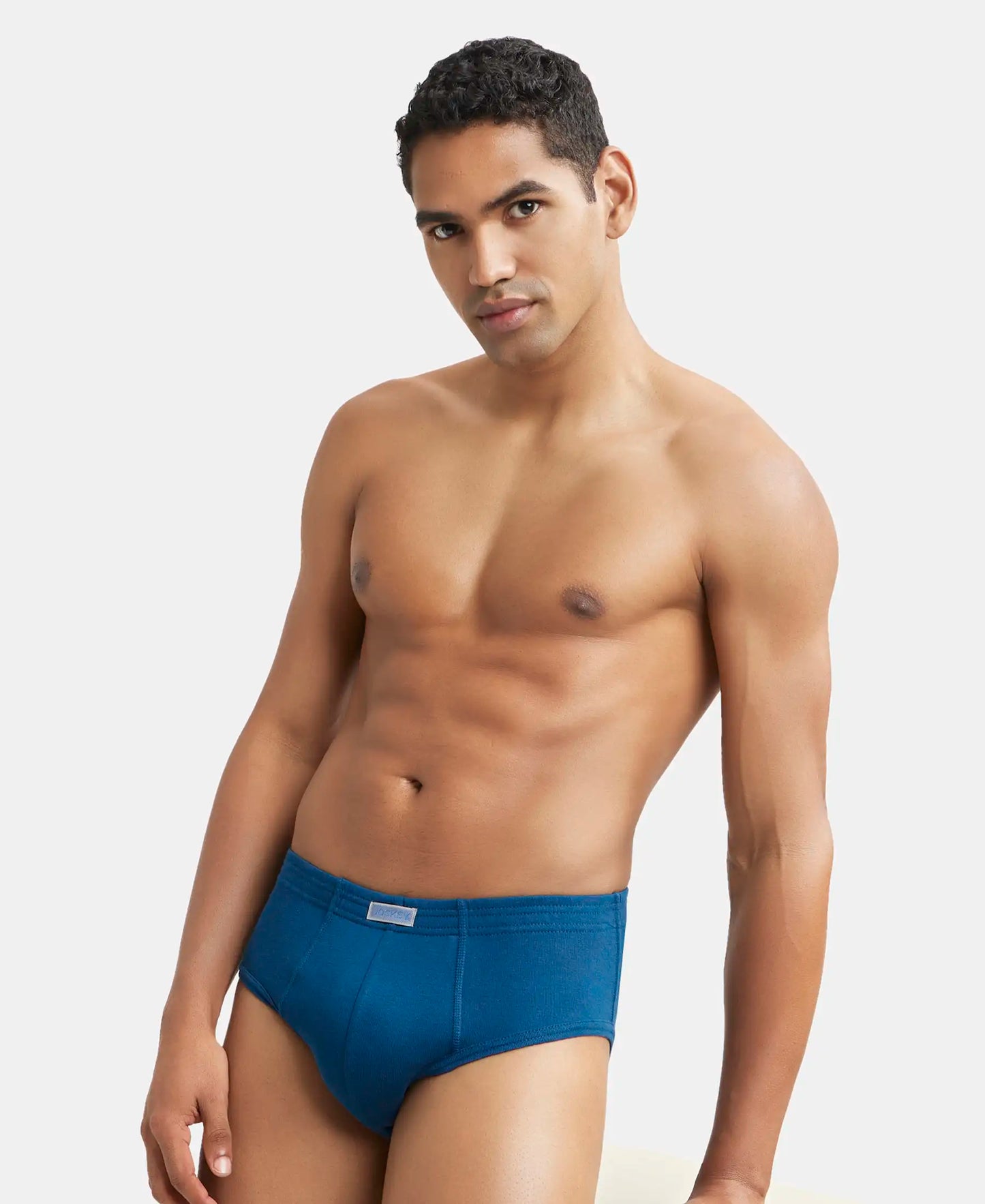 Super Combed Cotton Rib Solid Brief with StayFresh Treatment - Poseidon-5