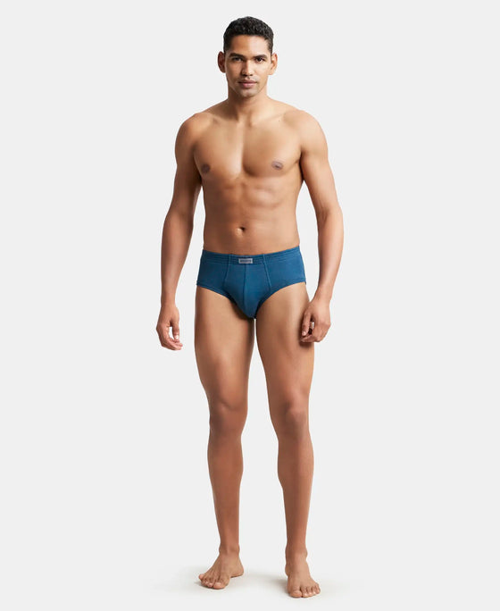 Super Combed Cotton Rib Solid Brief with StayFresh Treatment - Reflecting Pond-4