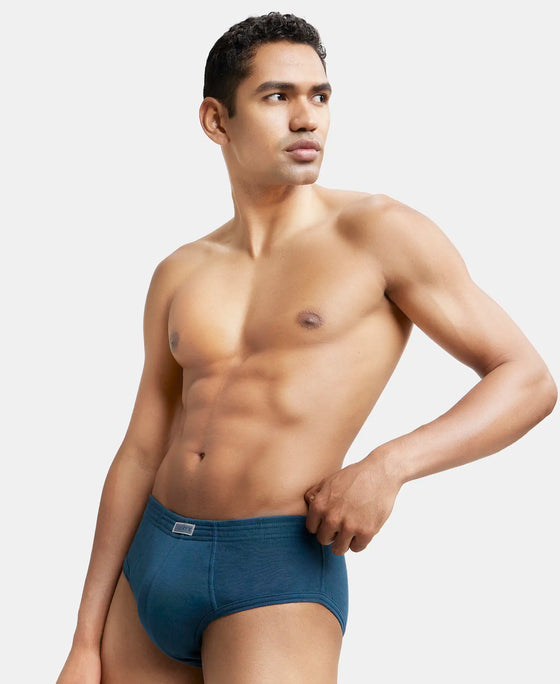 Super Combed Cotton Rib Solid Brief with StayFresh Treatment - Reflecting Pond-6