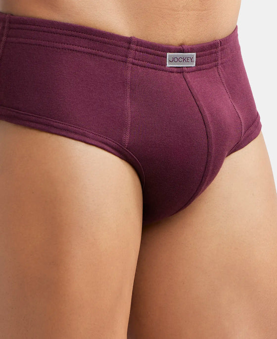 Super Combed Cotton Rib Solid Brief with StayFresh Treatment - Wine Tasting-6