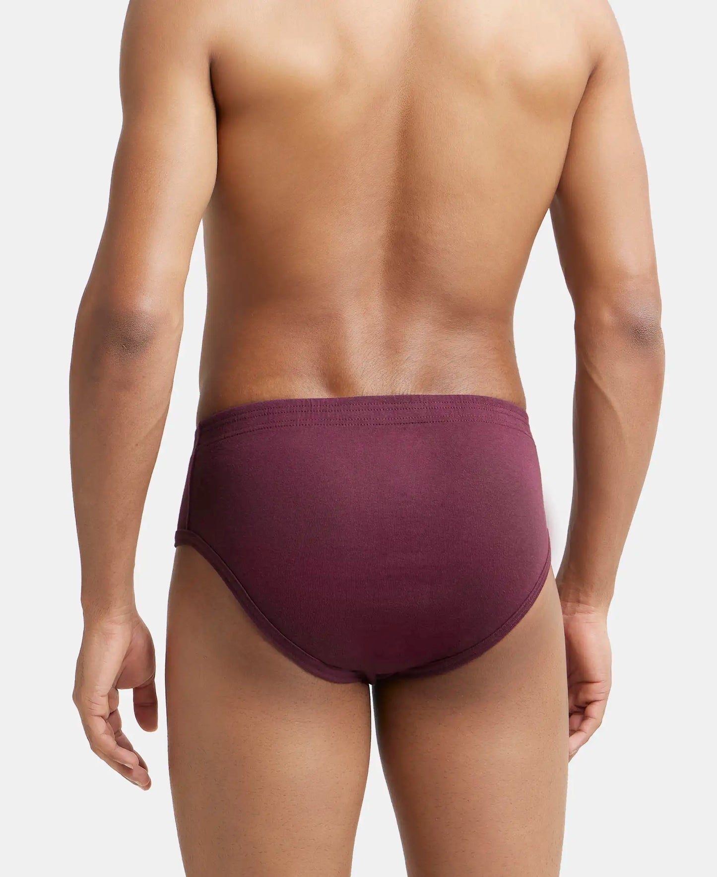 Super Combed Cotton Rib Solid Brief with StayFresh Treatment - Wine Tasting-4