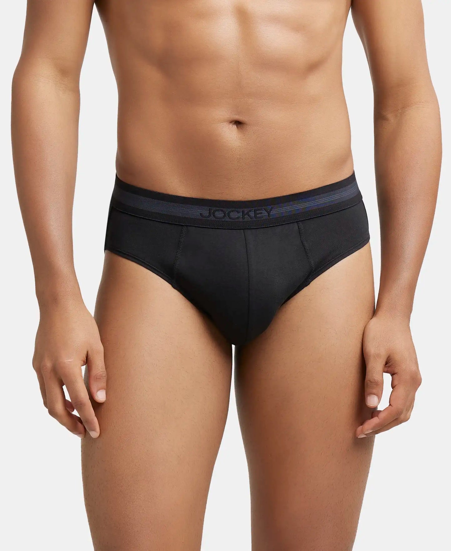 Super Combed Cotton Solid Brief with Stay Fresh Treatment - Black-1