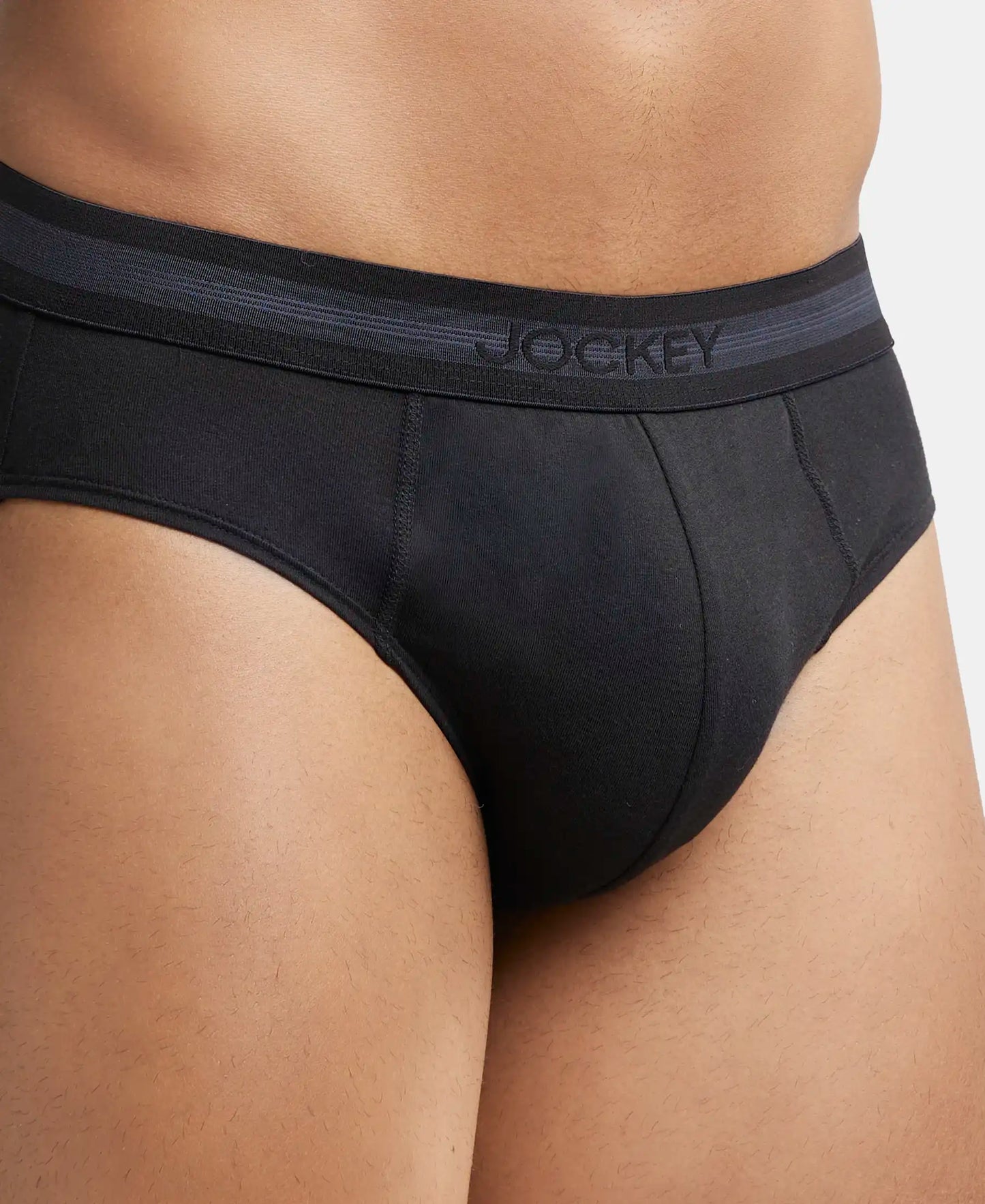 Super Combed Cotton Solid Brief with Stay Fresh Treatment - Black-6