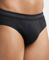Super Combed Cotton Solid Brief with Stay Fresh Treatment - Black-6