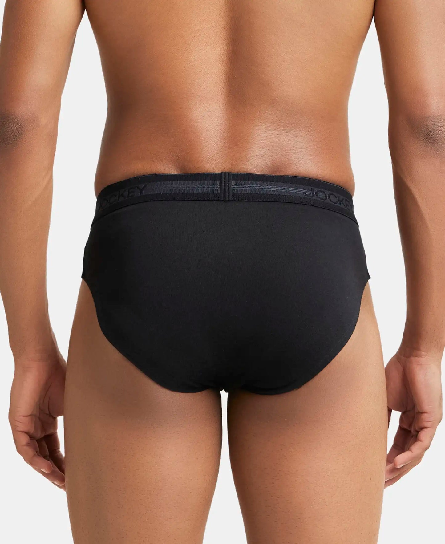 Super Combed Cotton Solid Brief with Stay Fresh Treatment - Black-4